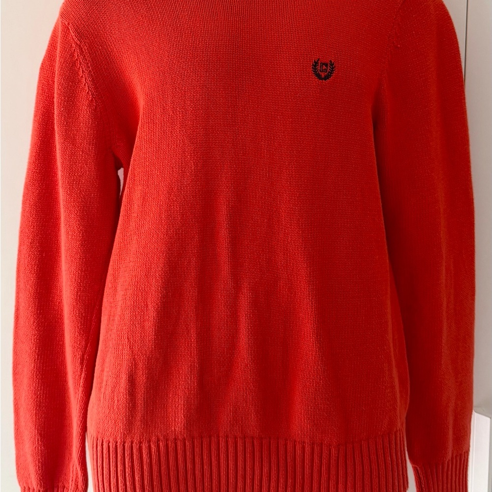 Chaps Orange Cotton Crewneck Pullover Sweater